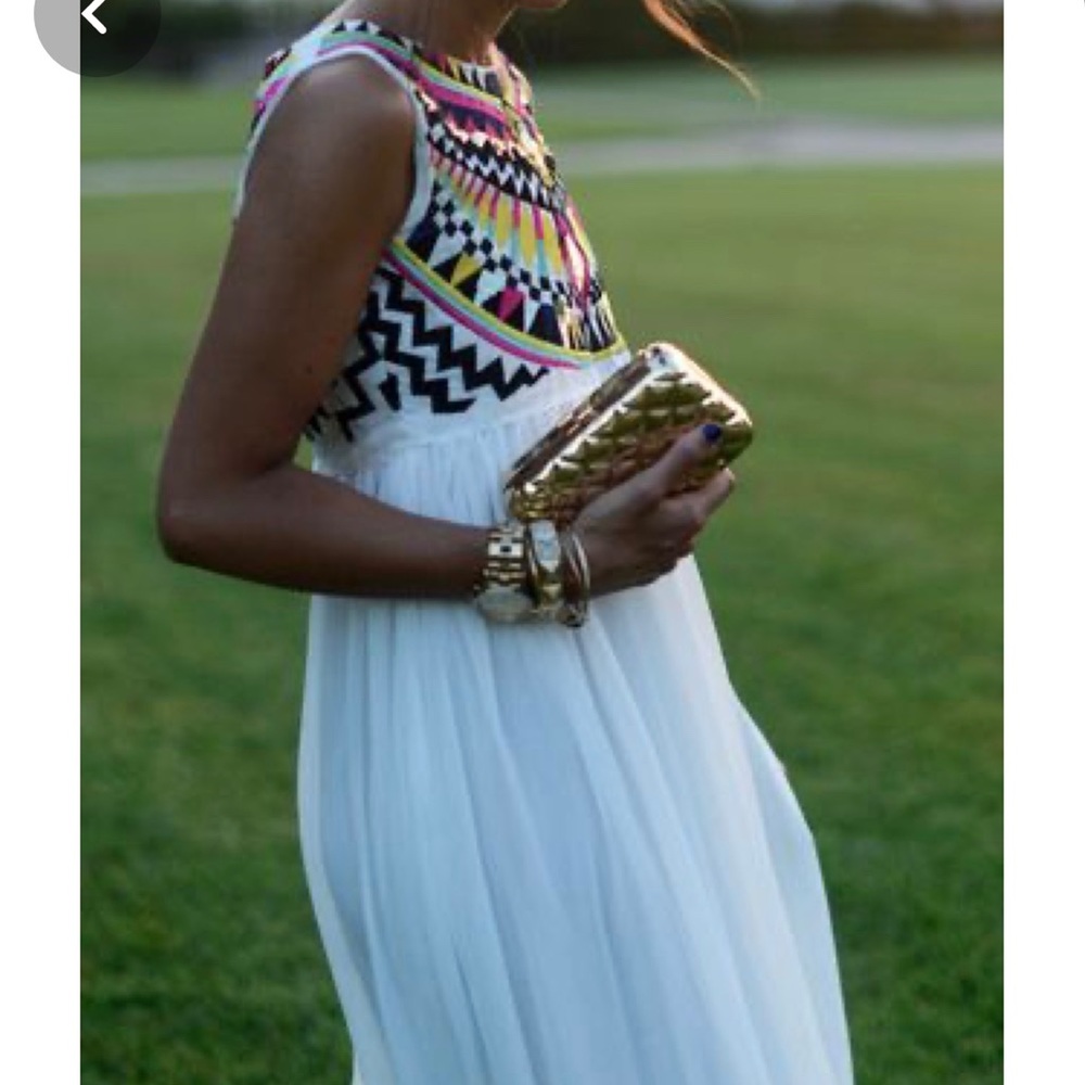 White flowy Dress embellished